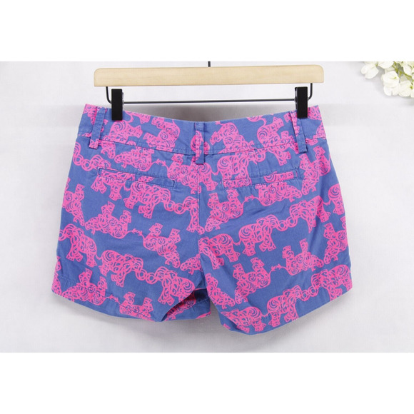 Lilly Pulitzer Women's Pink Tusk In Sun The Callahan Elephant Print Shorts Sz 00 - Picture 2 of 5
